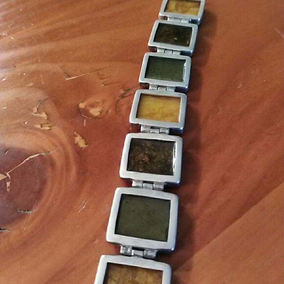 Silpada Sterling Silver Pyrite Bronzite Jasper Bracelet Retired! $179 - Picture 8 of 10